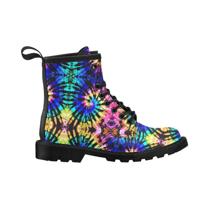 Tie Dye Rainbow Design Print Women's Boots