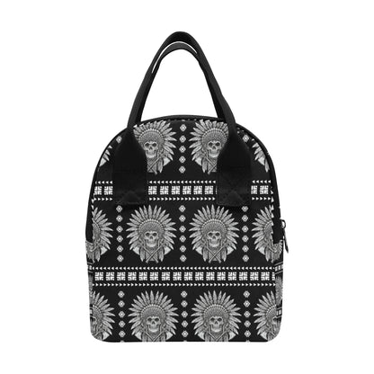 Native American Indian Skull Insulated Lunch Bag