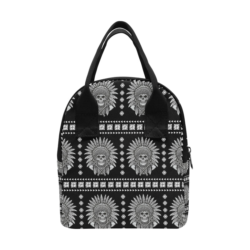 Native American Indian Skull Insulated Lunch Bag