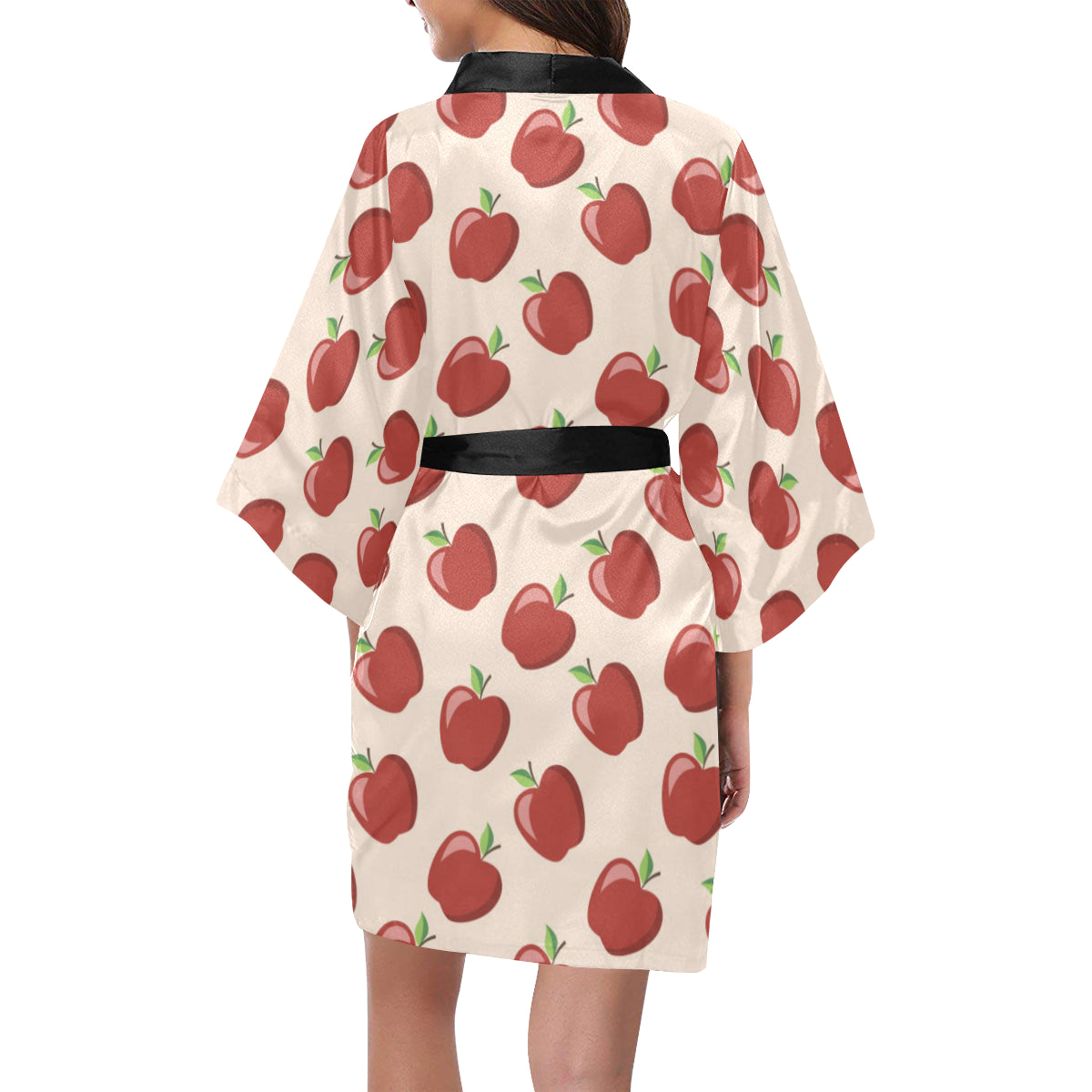 Apple Pattern Print Design AP01 Women's Short Kimono