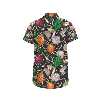 Onion Pattern Print Design A03 Men's Short Sleeve Button Up Shirt