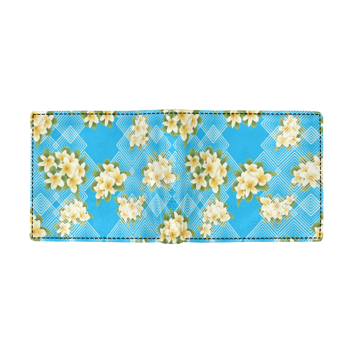 Yellow Plumeria Design Print Pattern Men's ID Card Wallet