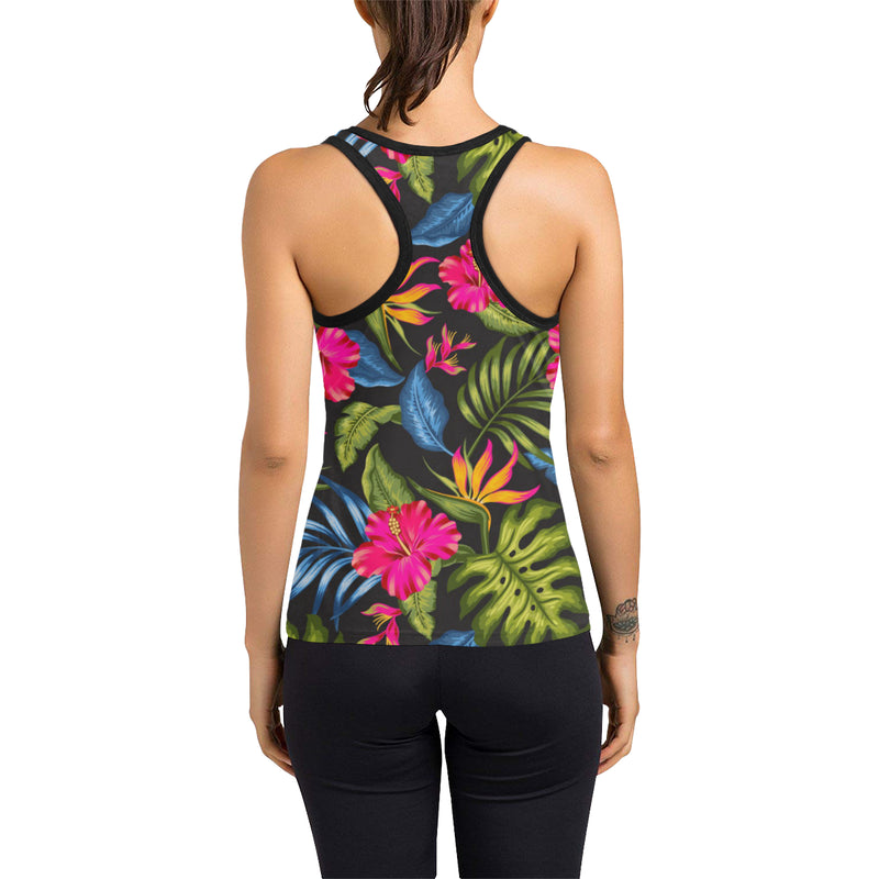 Bird Of Paradise Pattern Print Design BOP014 Women's Racerback Tank Top