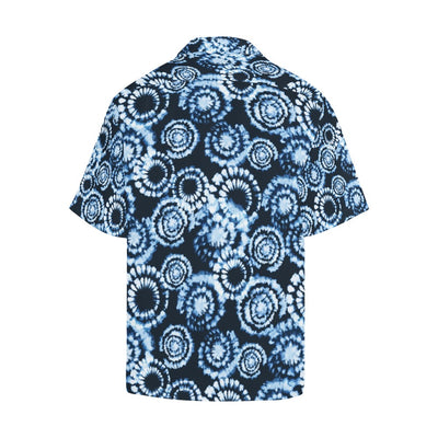 Tie Dye Dark Blue Print Design LKS306 Men's Hawaiian Shirt