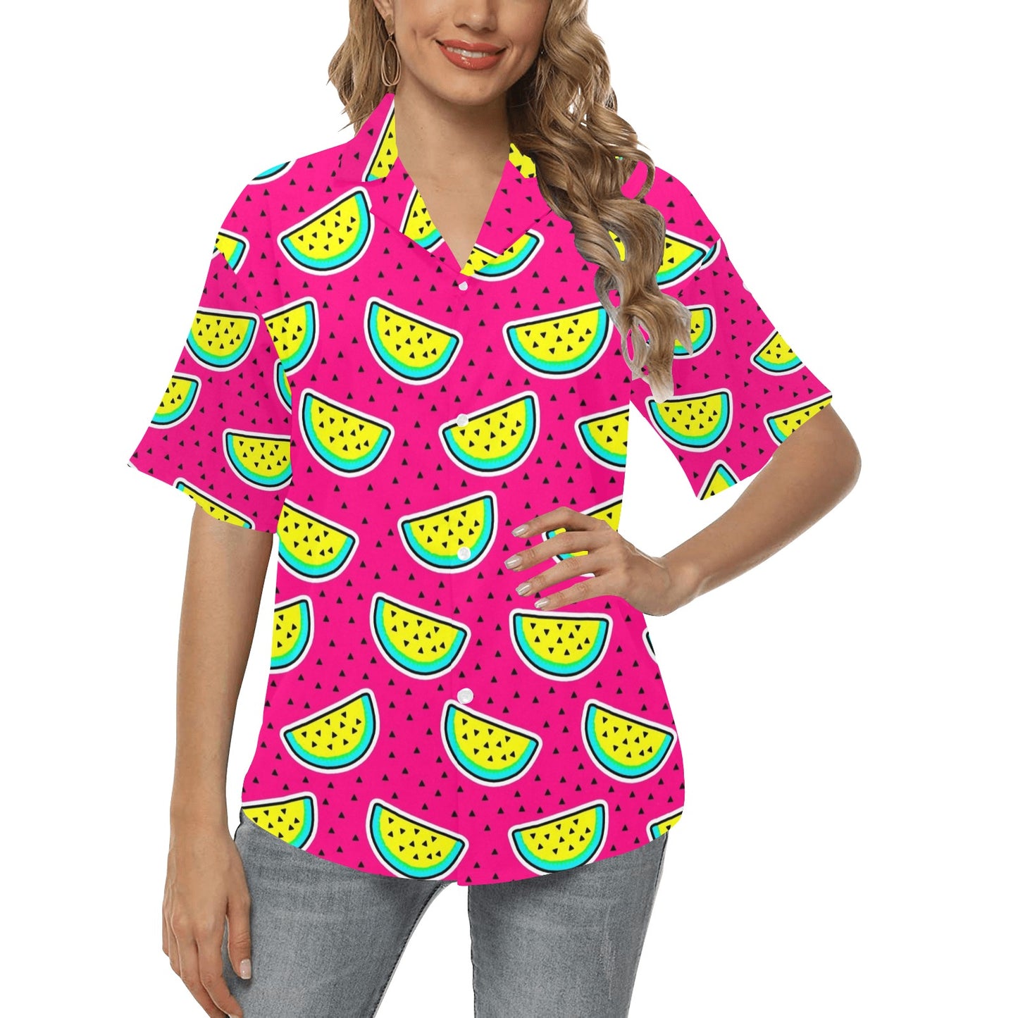 Watermelon Pattern Print Design WM04 Women's Hawaiian Shirt