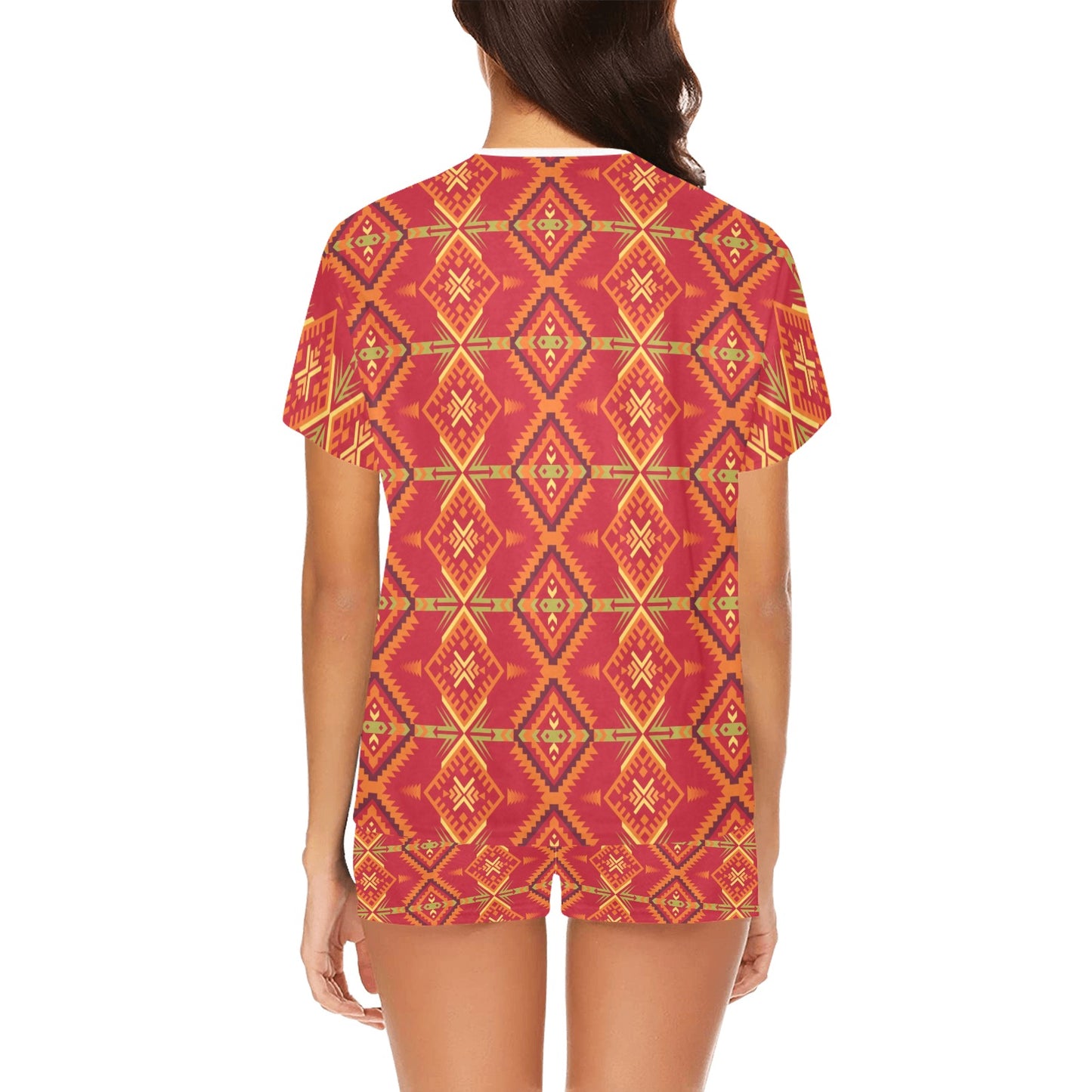 Southwest Pattern Print Design LKS305 Women's Short Pajama Set