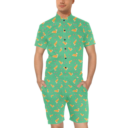 Cardigan Welsh Corgis Pattern Print Design 03 Men's Romper