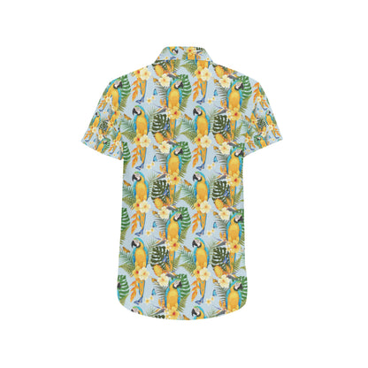 Parrot Pattern Print Design A04 Men's Short Sleeve Button Up Shirt