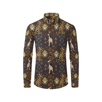 Kangaroos Pattern Print Design 03 Men's Long Sleeve Shirt