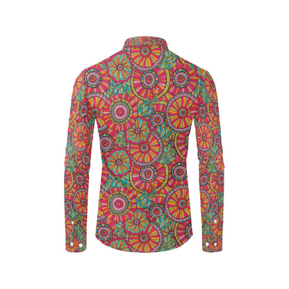Boho Pattern Print Design 01 Men's Long Sleeve Shirt
