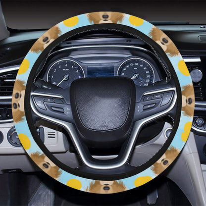 Collies Pattern Print Design 02 Steering Wheel Cover with Elastic Edge