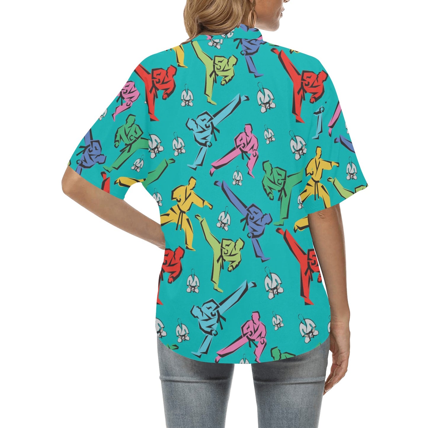 Judo Pattern Print Design 01 Women's Hawaiian Shirt