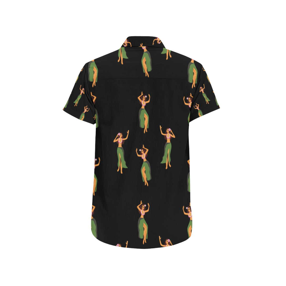 Hula Dancers Girl Pattern Print Design 01 Men's Short Sleeve Button Up Shirt