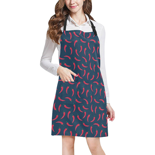Chilli Pepper Pattern Print Design 03 Apron with Pocket
