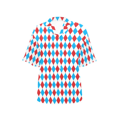 Harlequin Print Design LKS402 Women's Hawaiian Shirt