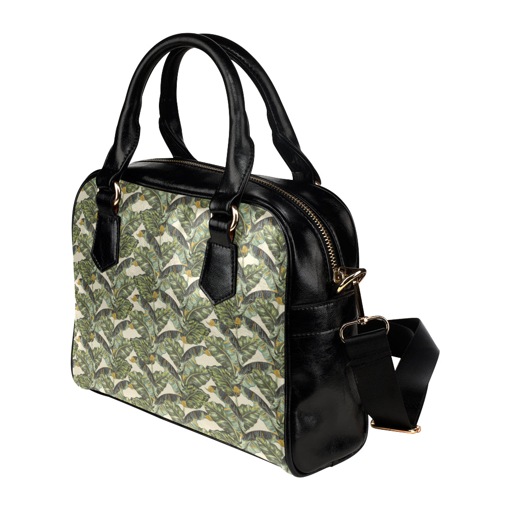 Banana Leaf Pattern Print Design 04 Shoulder Handbag