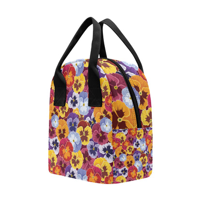 Pansy Pattern Print Design PS01 Insulated Lunch Bag
