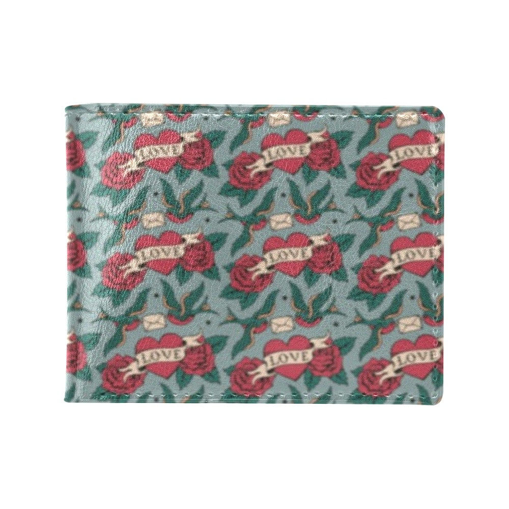 Tattoo Heart Print Design LKS301 Men's ID Card Wallet