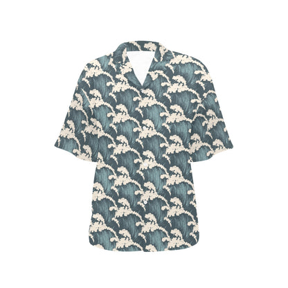 Wave Art Print Women's Hawaiian Shirt