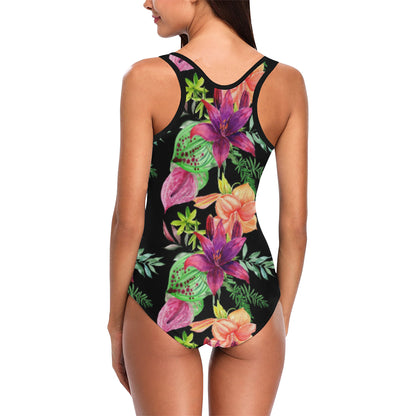 Amaryllis Pattern Print Design AL09 Women Swimsuit