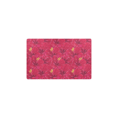 Hibiscus Red Pattern Print LKS308 Kitchen Mat