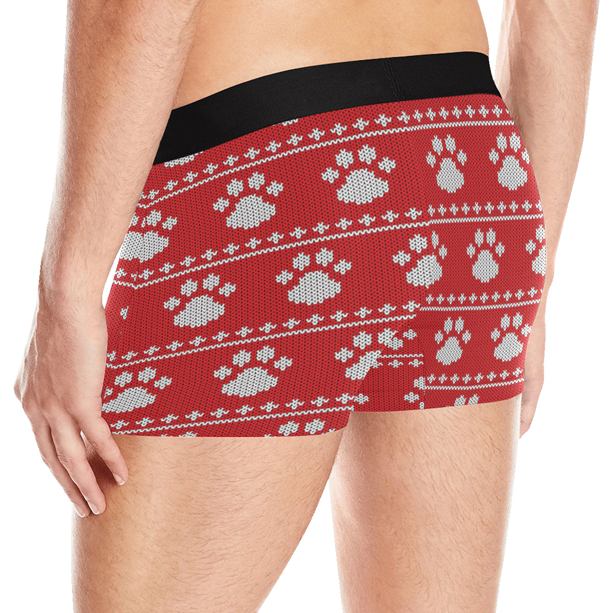 Knit Paw Pattern Print Design 03 Men's Boxer Briefs