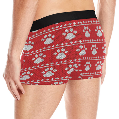 Knit Paw Pattern Print Design 03 Men's Boxer Briefs