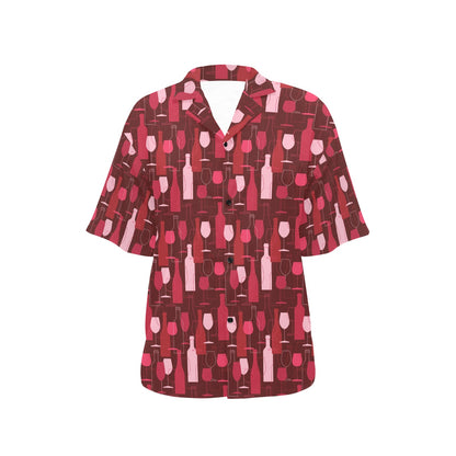 Wine Print Design LKS304 Women's Hawaiian Shirt