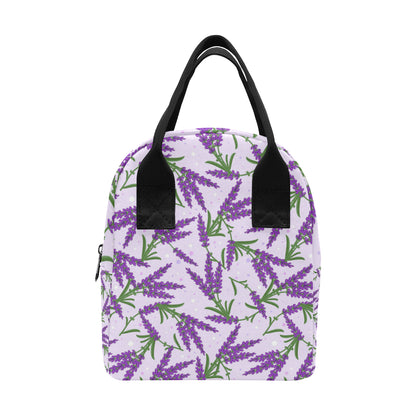 Lavender Pattern Print Design LV02 Insulated Lunch Bag