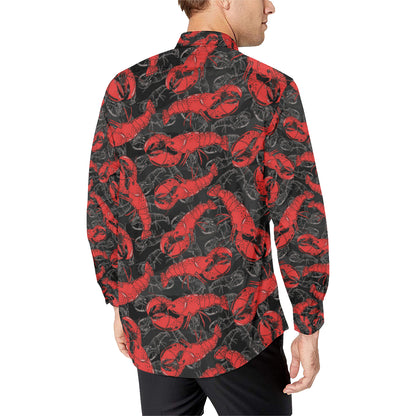 Lobster Pattern Print Design 04 Men's Long Sleeve Shirt