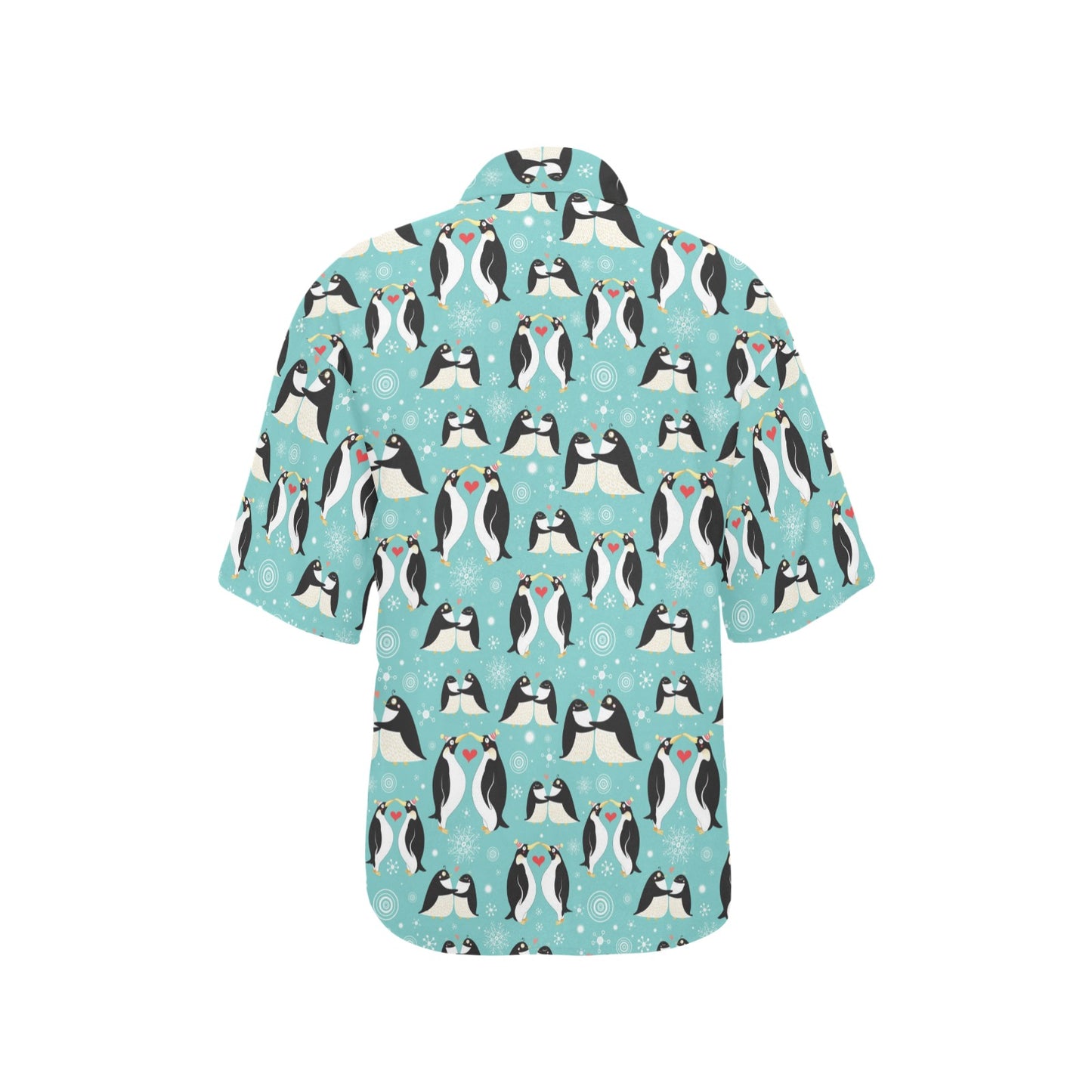 Penguin Love Print Women's Hawaiian Shirt