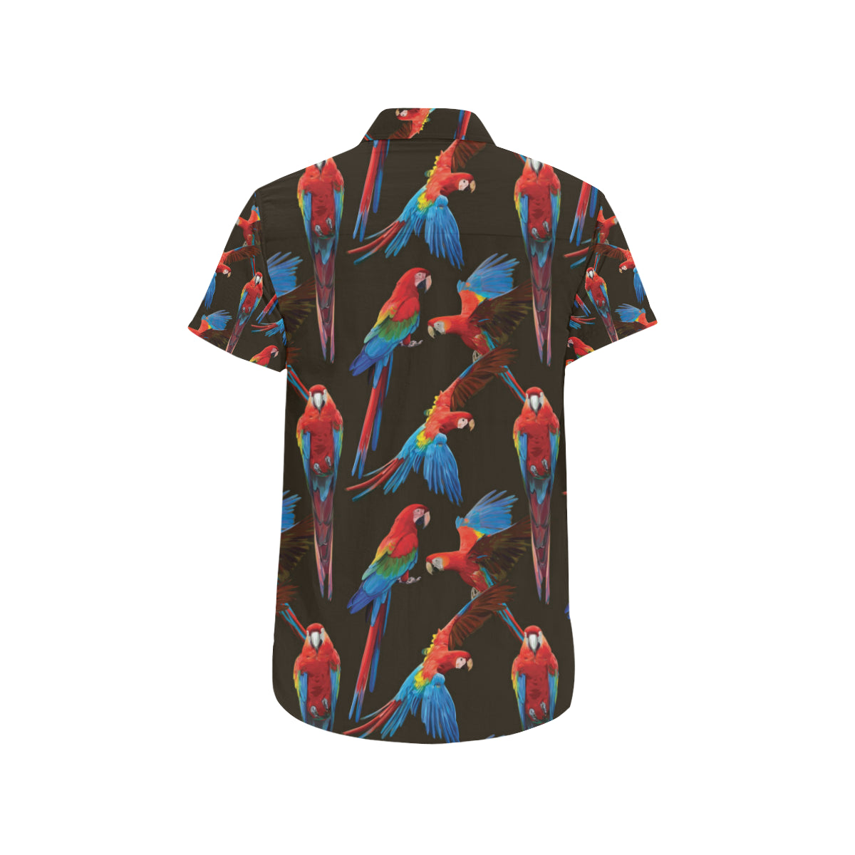 Macaw Pattern Print Design 04 Men's Short Sleeve Button Up Shirt