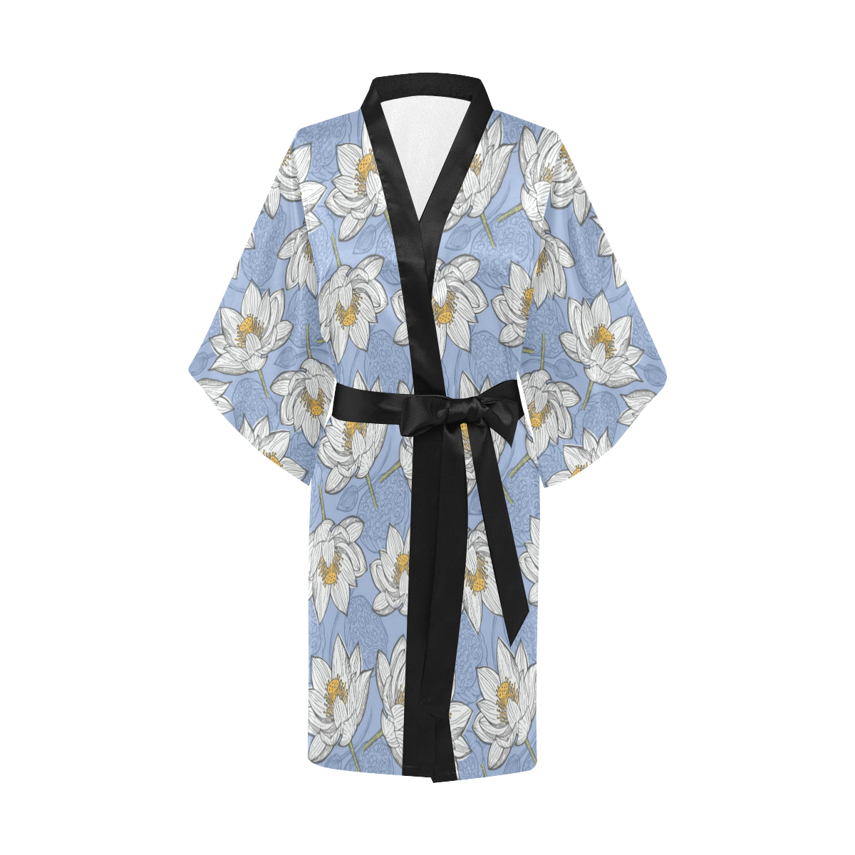 Lotus Pattern Print Design 04 Women's Short Kimono