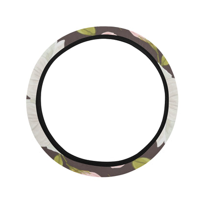 Anemone Pattern Print Design AM011 Steering Wheel Cover with Elastic Edge