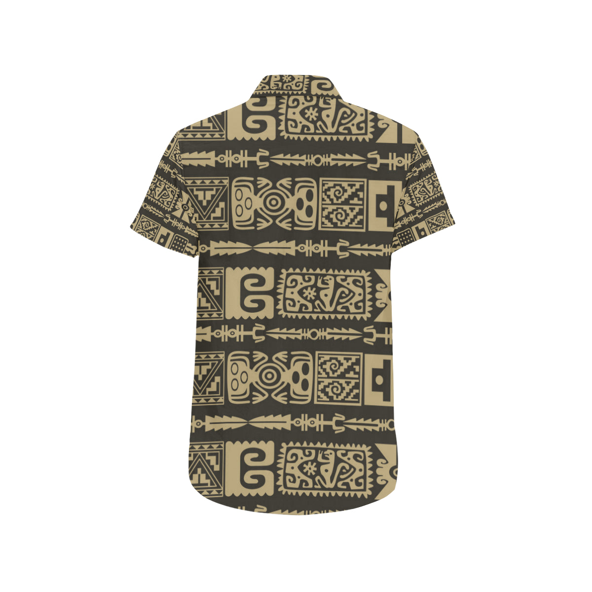 Mayan Pattern Print Design 03 Men's Short Sleeve Button Up Shirt
