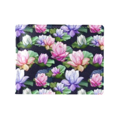 Lotus Flower Print Design Men's ID Card Wallet