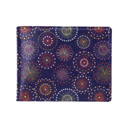 Firework Flower Style Print Design LKS302 Men's ID Card Wallet