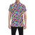 Neon Feather Pattern Print Design A02 Men's Short Sleeve Button Up Shirt