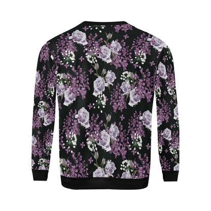 Lilac Pattern Print Design LI04 Men Long Sleeve Sweatshirt