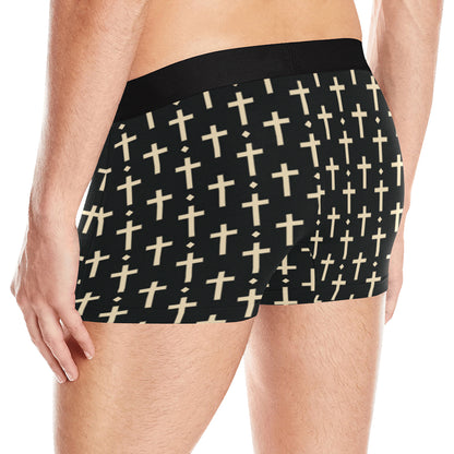 Cross Pattern Print Design 03 Men's Boxer Briefs