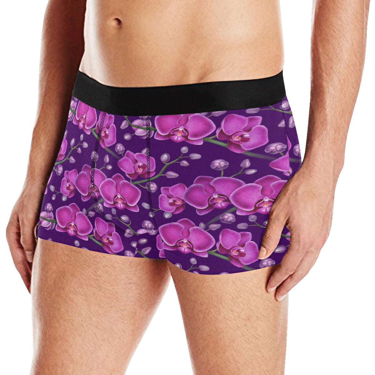 Orchid Pattern Print Design A03 Men's Boxer Briefs