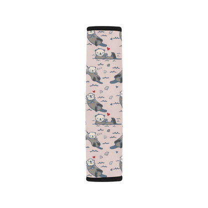 Sea Otter Pattern Print Design 02 Car Seat Belt Cover