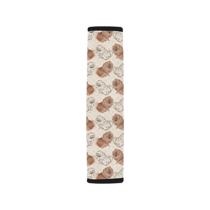 Pomeranians Pattern Print Design A01 Car Seat Belt Cover
