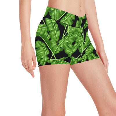 Banana Leaf Pattern Print Design BL01 Yoga Shorts