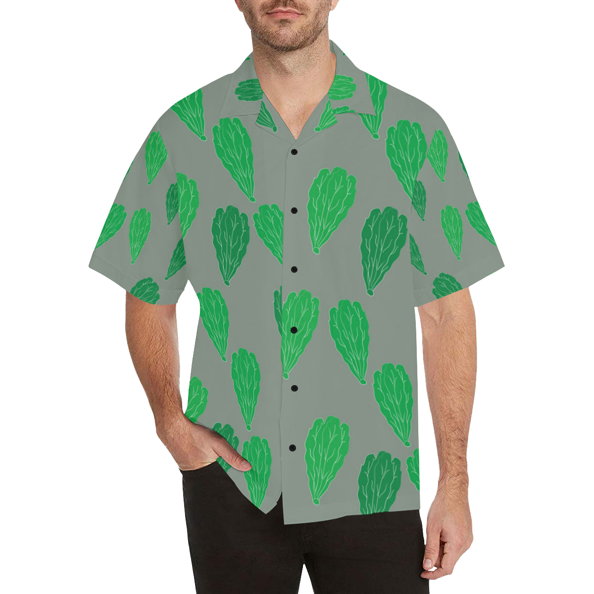 Lettuce Pattern Print Design 02 Men's Hawaiian Shirt