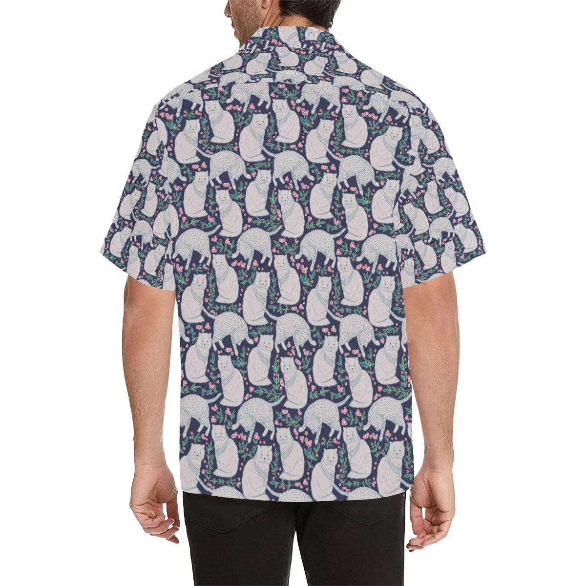 Cat Pattern Print Design 06 Men's Hawaiian Shirt