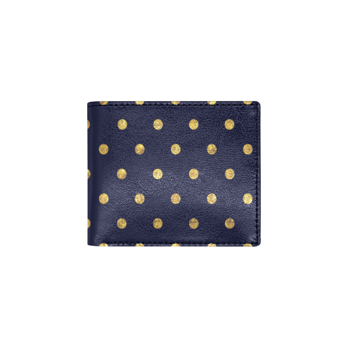 Polka Dot Gold Blue Pattern Print Design 02 Men's ID Card Wallet