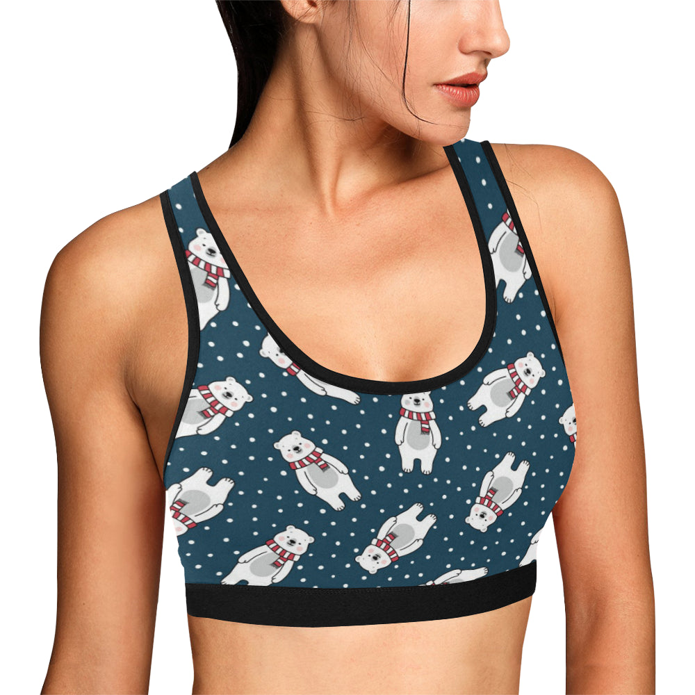 Polar Bear Pattern Print Design PB05 Sports Bra