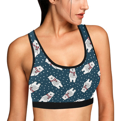 Polar Bear Pattern Print Design PB05 Sports Bra