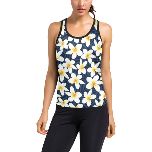 Plumeria Pattern Print Design PM026 Women's Racerback Tank Top